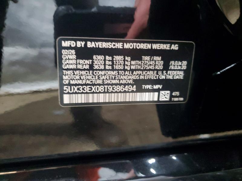 Продажа на аукционе авто 2026 Bmw X6, vin: 5UX33EX08T9386494, номер лота: 49396286