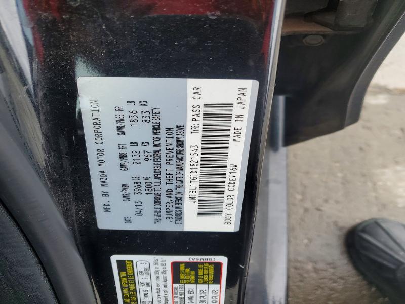 Aukcja sprzedaży 2013 Mazda 3, vin: JM1BL1TG1D1821543, numer aukcji: 51460856