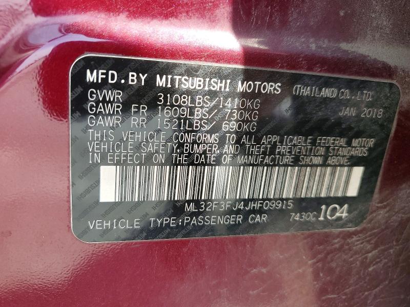 Продаж на аукціоні авто 2018 Mitsubishi Mirage, vin: ML32F3FJ4JHF09915, номер лоту: 49427036