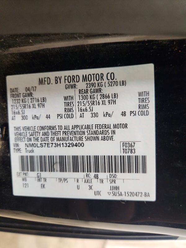 Продажа на аукционе авто 2017 Ford Transit Connect, vin: NM0LS7E73H1329400, номер лота: 49410356