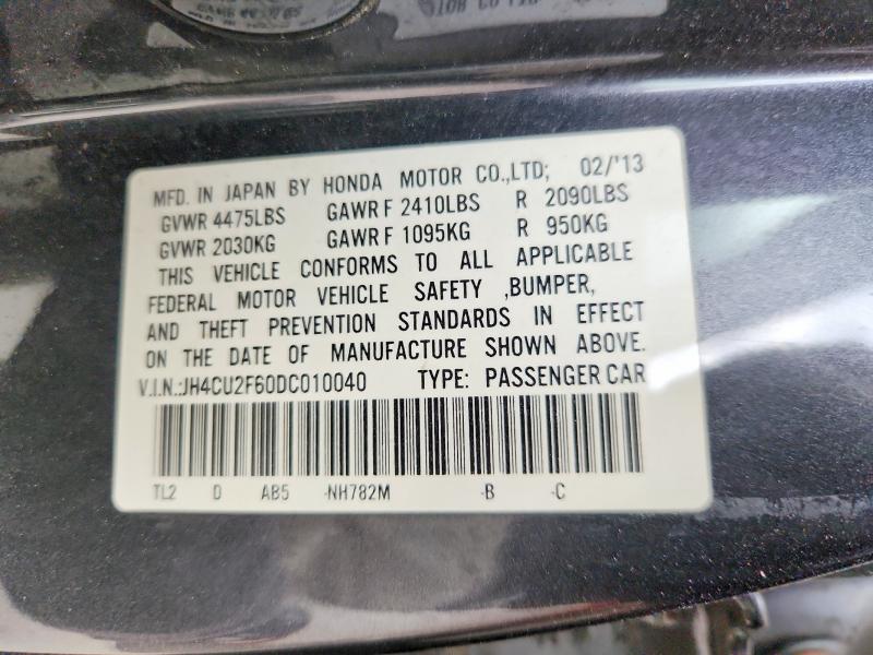 50336346 :رقم المزاد ، JH4CU2F60DC010040 vin ، 2013 Acura Tsx مزاد بيع