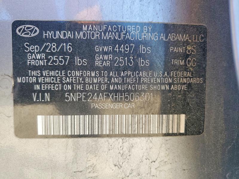 Aukcja sprzedaży 2017 Hyundai Sonata, vin: 5NPE24AFXHH506301, numer aukcji: 49552786