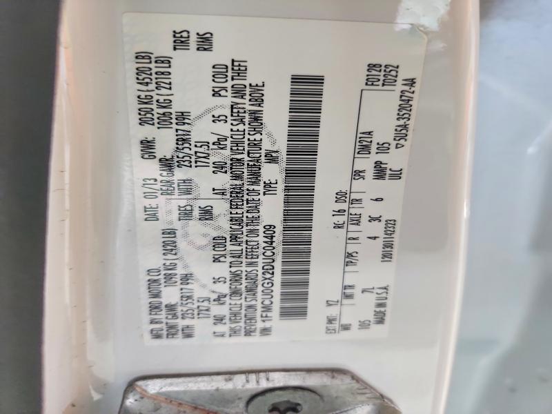Aukcja sprzedaży 2013 Ford Escape, vin: 1FMCU0GX2DUC04409, numer aukcji: 50732326