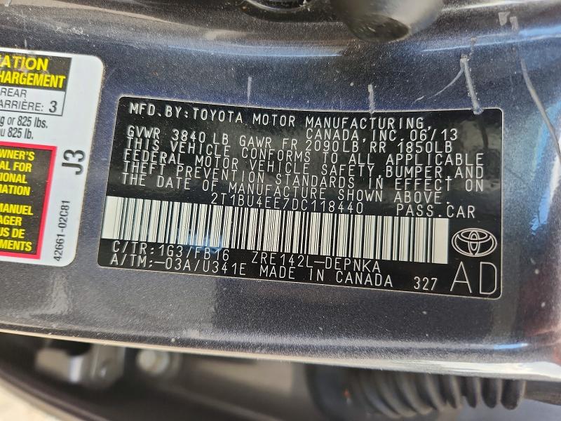 Продажа на аукционе авто 2013 Toyota Corolla, vin: 2T1BU4EE7DC118440, номер лота: 50893106