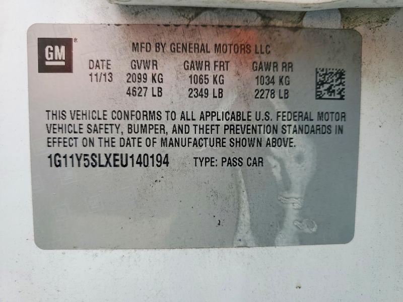 Продаж на аукціоні авто 2014 Chevrolet Impala, vin: 1G11Y5SLXEU140194, номер лоту: 50463026