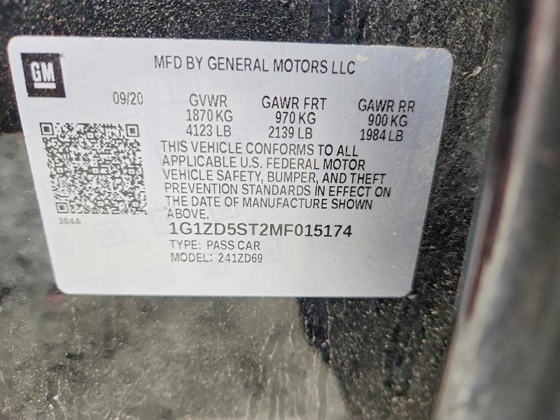 Продажа на аукционе авто 2021 Chevrolet Malibu, vin: 1G1ZD5ST2MF015174, номер лота: 51406776