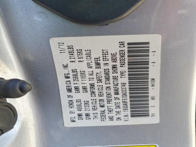 Aukcja sprzedaży 2013 Acura Tl, vin: 19UUA8F51DA003748, numer aukcji: 50002506