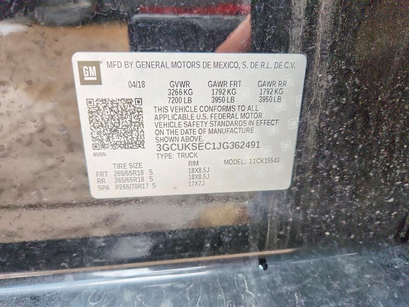 Aukcja sprzedaży 2018 Chevrolet Silverado, vin: 3GCUKSEC1JG362491, numer aukcji: 48407116