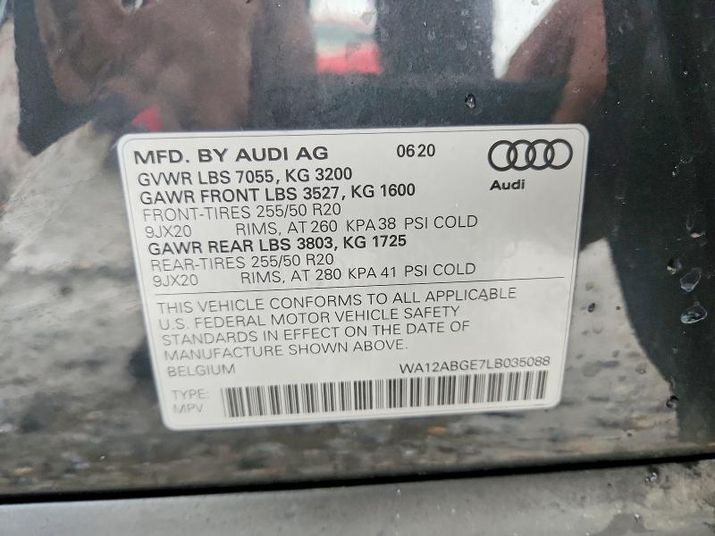 Aukcja sprzedaży 2020 Audi E-tron, vin: WA12ABGE7LB035088, numer aukcji: 48385066