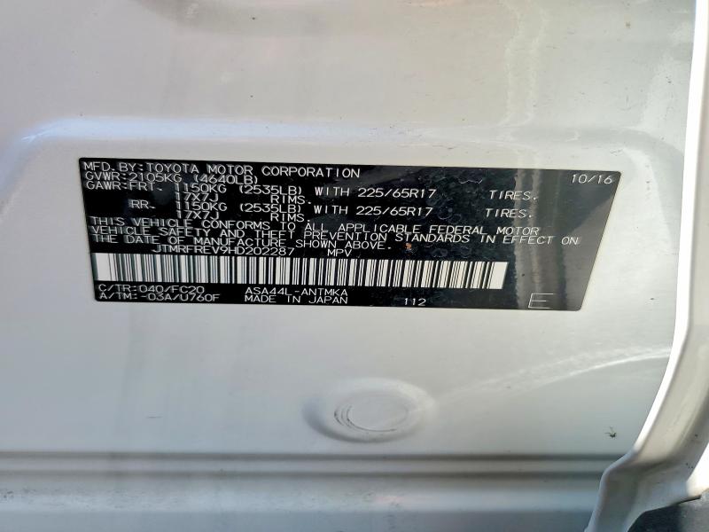 49445236 :رقم المزاد ، JTMRFREV9HD202287 vin ، 2017 Toyota Rav4 مزاد بيع