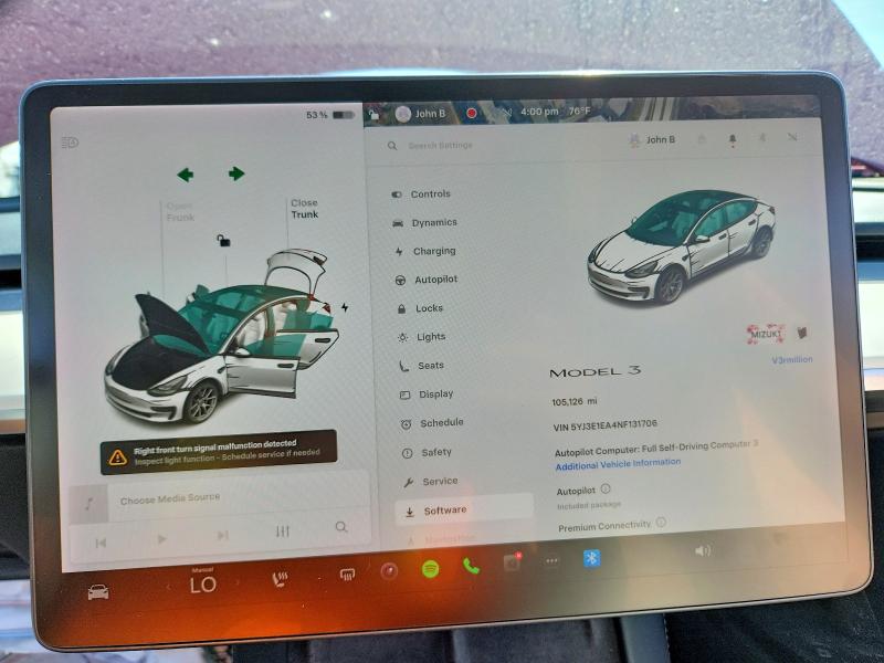 50680496 :رقم المزاد ، 5YJ3E1EA4NF131706 vin ، 2022 Tesla Model 3 مزاد بيع