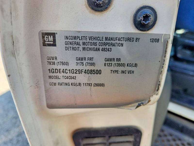 49820686 :رقم المزاد ، 1GDE4C1G29F408500 vin ، 2009 Gmc C4500 مزاد بيع