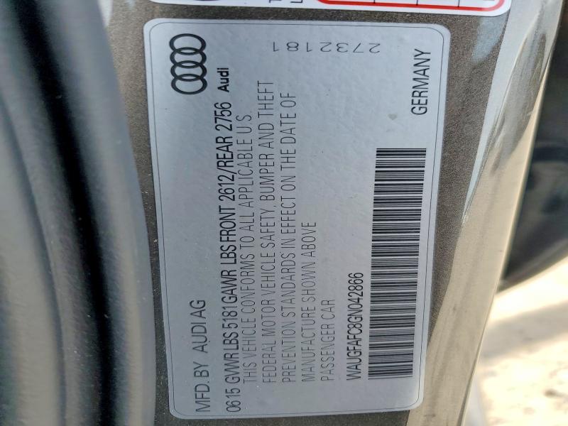 Продажа на аукционе авто 2016 Audi A6, vin: WAUGFAFC8GN042866, номер лота: 50448706