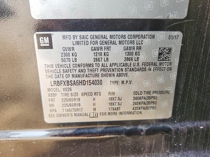 Aukcja sprzedaży 2017 Buick Envision, vin: LRBFXBSA6HD154030, numer aukcji: 51976706