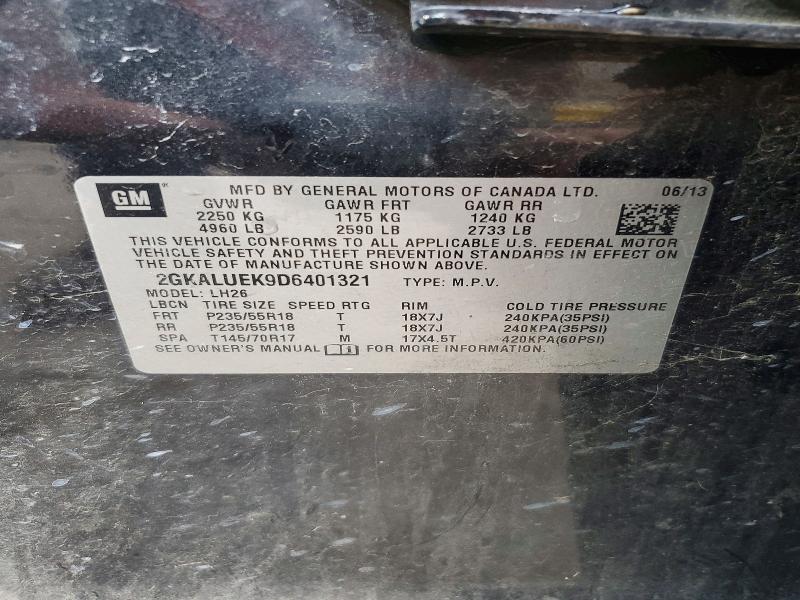 Продаж на аукціоні авто 2013 Gmc Terrain, vin: 2GKALUEK9D6401321, номер лоту: 49090466