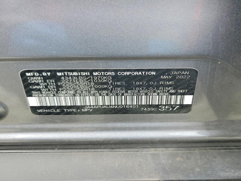 Продаж на аукціоні авто 2022 Mitsubishi Outlander Sport, vin: JA4APUAU4NU016401, номер лоту: 50352986