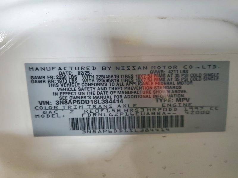 Aukcja sprzedaży 2025 Nissan Kicks S, vin: 3N8AP6DD1SL384414, numer aukcji: 51011836
