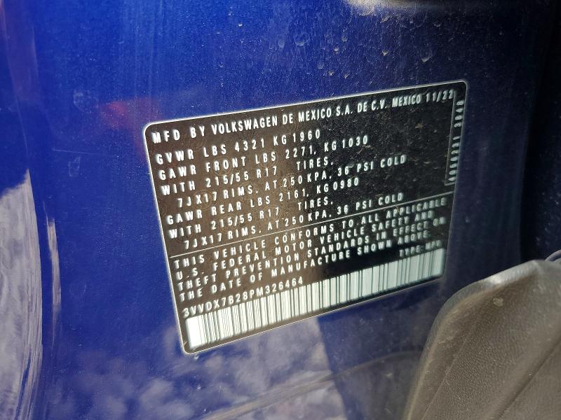 Aukcja sprzedaży 2023 Volkswagen Taos, vin: 3VVDX7B28PM326464, numer aukcji: 48844766