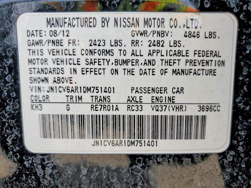 Продаж на аукціоні авто 2013 Infiniti G37 Sedan, vin: JN1CV6AR1DM751401, номер лоту: 49612236
