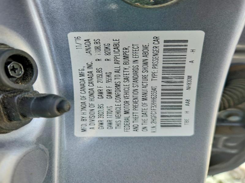Продажа на аукционе авто 2017 Honda Civic, vin: 2HGFC1F32HH635948, номер лота: 50812646