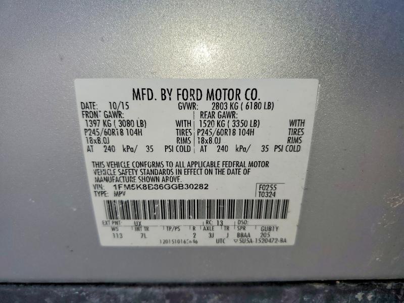 Aukcja sprzedaży 2016 Ford Explorer, vin: 1FM5K8B86GGB30282, numer aukcji: 50825206
