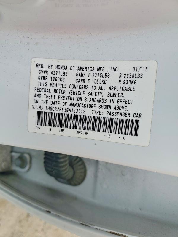 Aukcja sprzedaży 2016 Honda Accord, vin: 1HGCR2F55GA123512, numer aukcji: 50781686