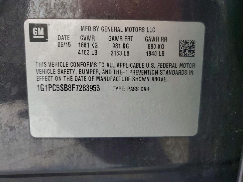 Продажа на аукционе авто 2015 Chevrolet Cruze, vin: 1G1PC5SB8F7283953, номер лота: 48966946