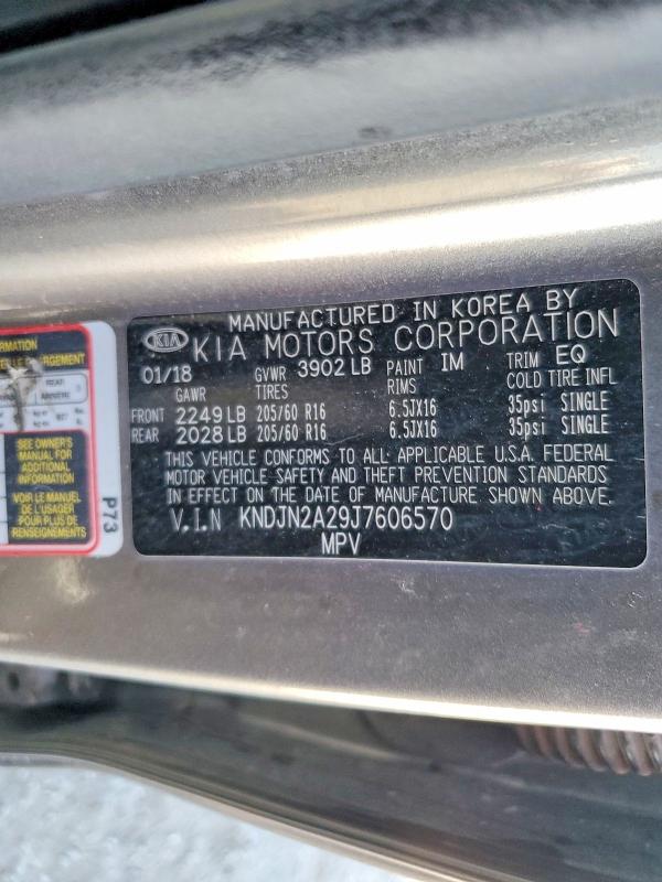 Продаж на аукціоні авто 2018 Kia Soul, vin: KNDJN2A29J7606570, номер лоту: 50450056