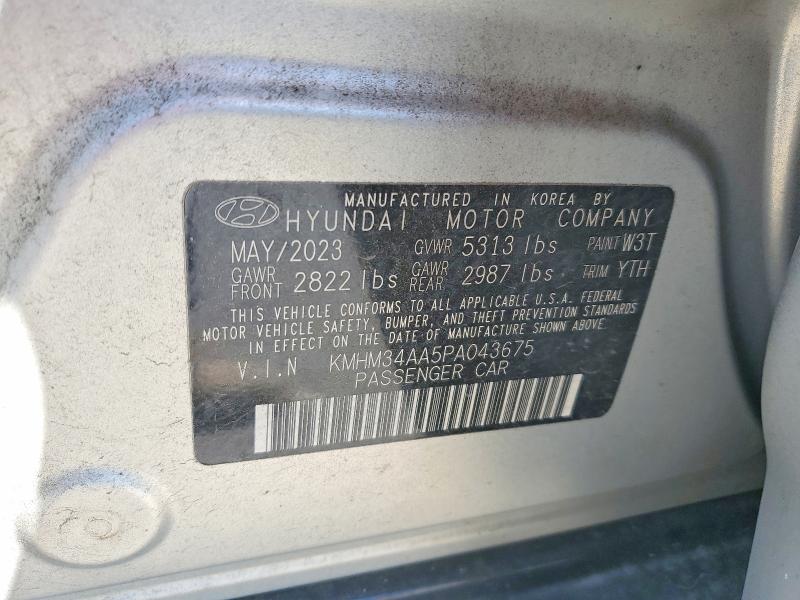 2023 Hyundai Ioniq 6 მანქანა იყიდება აუქციონზე, vin: KMHM34AA5PA043675, აუქციონის ნომერი: 49134106