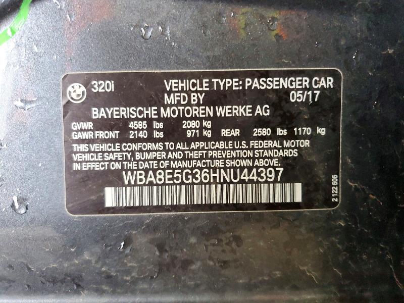 51118706 :رقم المزاد ، WBA8E5G36HNU44397 vin ، 2017 Bmw 320 مزاد بيع