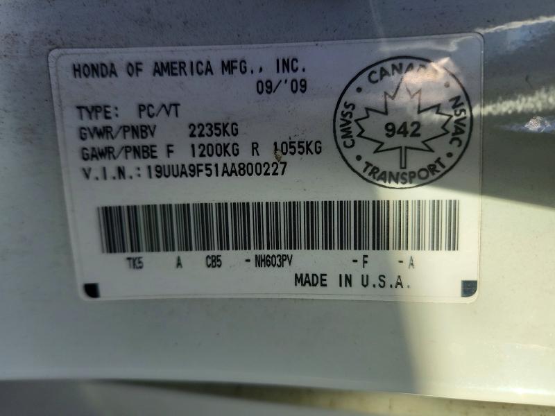 Продажа на аукционе авто 2010 Acura Tl, vin: 19UUA9F51AA800227, номер лота: 50183586