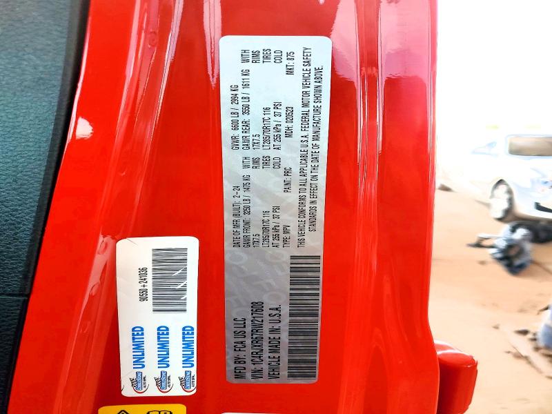 50779006 :رقم المزاد ، 1C4RJXR67RW217608 vin ، 2024 Jeep Wrangler مزاد بيع
