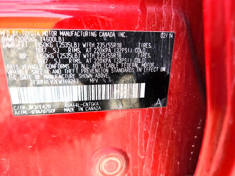 51298066 :رقم المزاد ، 2T3DFREV2EW148243 vin ، 2014 Toyota Rav4 مزاد بيع
