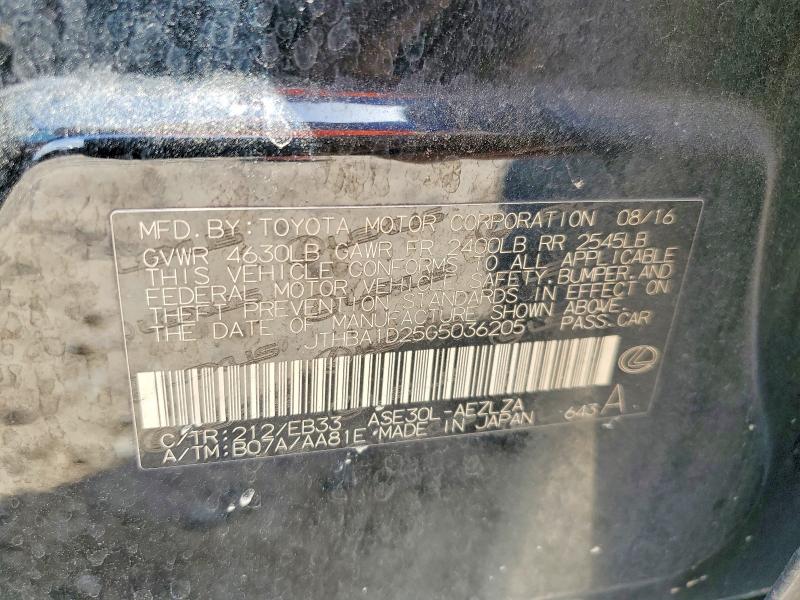Продажа на аукционе авто 2016 Lexus Is 200t, vin: JTHBA1D25G5036205, номер лота: 48913736