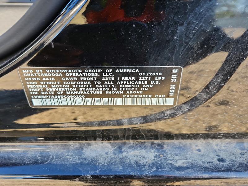 Продаж на аукціоні авто 2013 Volkswagen Passat, vin: 1VWBP7A36DC090200, номер лоту: 48918586