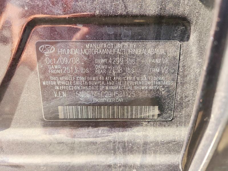 Продаж на аукціоні авто 2009 Hyundai Sonata, vin: 5NPET46C29H531125, номер лоту: 51181326