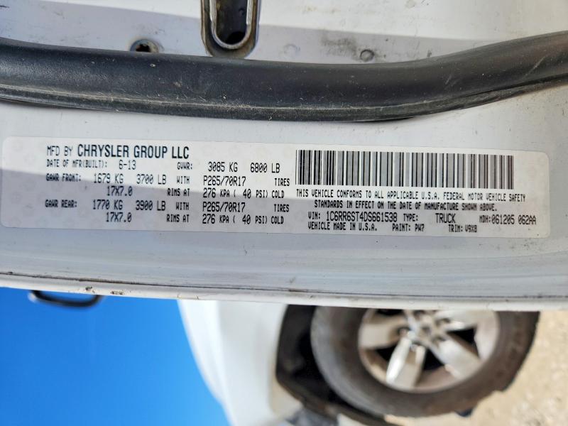 2013 Ram 1500 მანქანა იყიდება აუქციონზე, vin: 1C6RR6ST4DS661538, აუქციონის ნომერი: 48482496