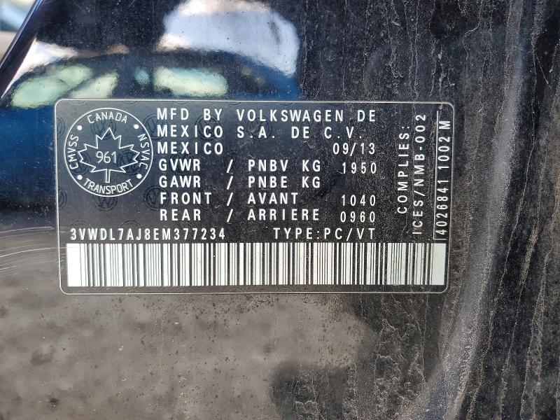 48589626 :رقم المزاد ، 3VWDL7AJ8EM377234 vin ، 2014 Volkswagen Jetta مزاد بيع