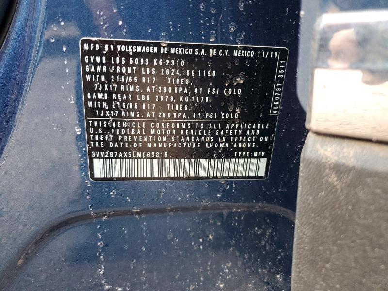 Aukcja sprzedaży 2020 Volkswagen Tiguan, vin: 3VV2B7AX5LM063816, numer aukcji: 50507556