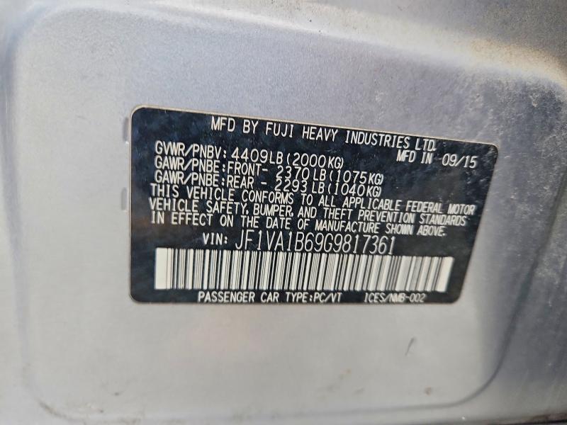 Продаж на аукціоні авто 2016 Subaru Wrx, vin: JF1VA1B69G9817361, номер лоту: 49932316