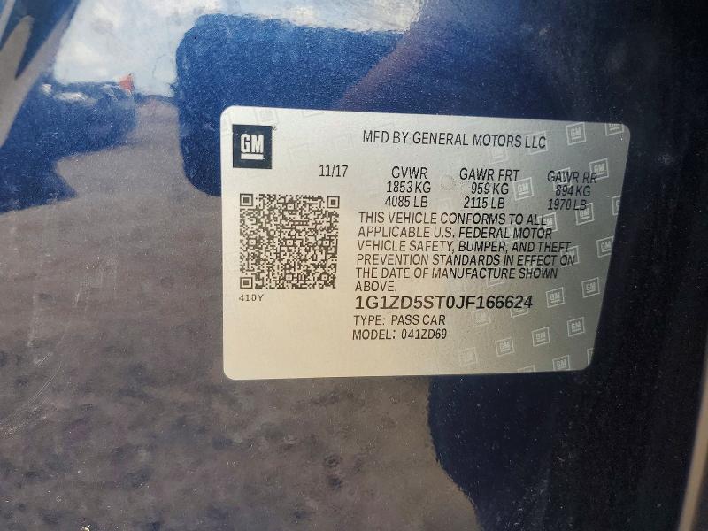 Aukcja sprzedaży 2018 Chevrolet Malibu, vin: 1G1ZD5ST0JF166624, numer aukcji: 49990116