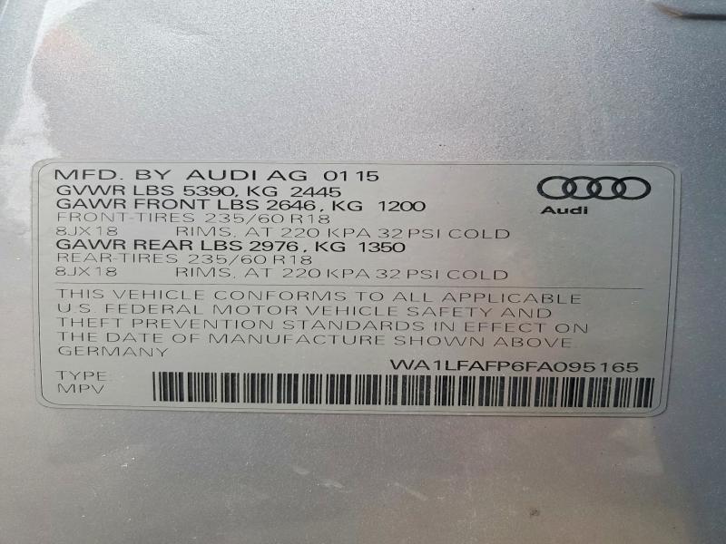Aukcja sprzedaży 2015 Audi Q5, vin: WA1LFAFP6FA095165, numer aukcji: 49776766