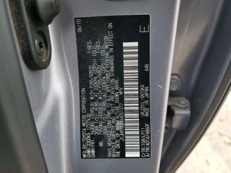47705436 :رقم المزاد ، JTJHY7AX4A4051377 vin ، 2010 Lexus Lx 570 مزاد بيع