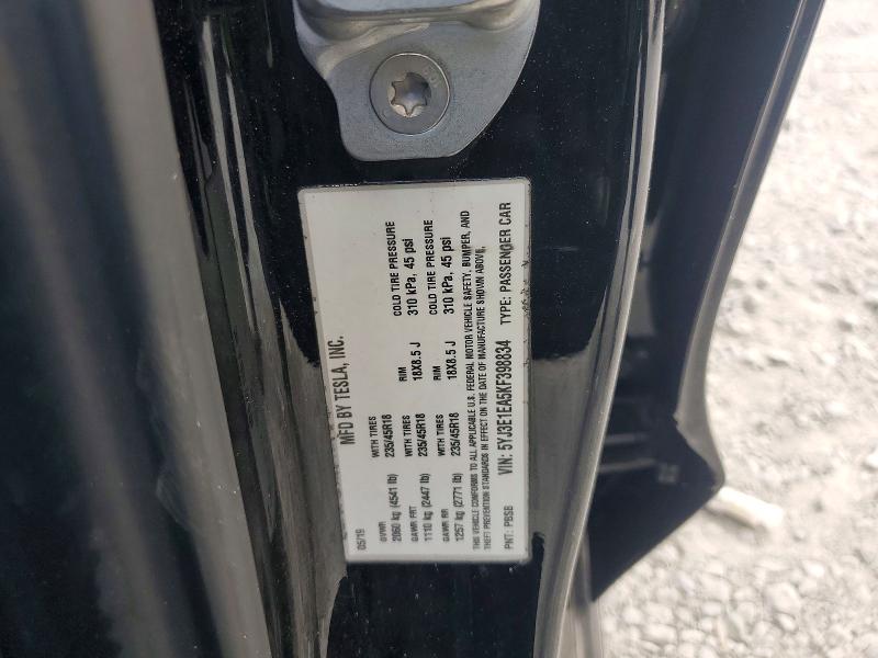 2019 Tesla Model 3 მანქანა იყიდება აუქციონზე, vin: 5YJ3E1EA5KF398834, აუქციონის ნომერი: 47770106