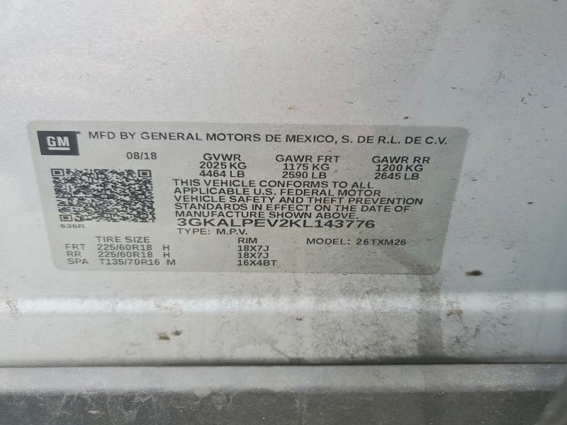 48944826 :رقم المزاد ، 3GKALPEV2KL143776 vin ، 2019 Gmc Terrain مزاد بيع