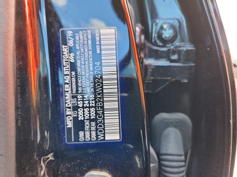 Aukcja sprzedaży 2019 Mercedes-benz A, vin: WDD3G4FB2KW024704, numer aukcji: 45739176
