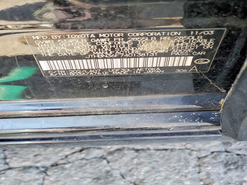 Продаж на аукціоні авто 2004 Lexus Ls 430, vin: JTHBN36F740138131, номер лоту: 48675366