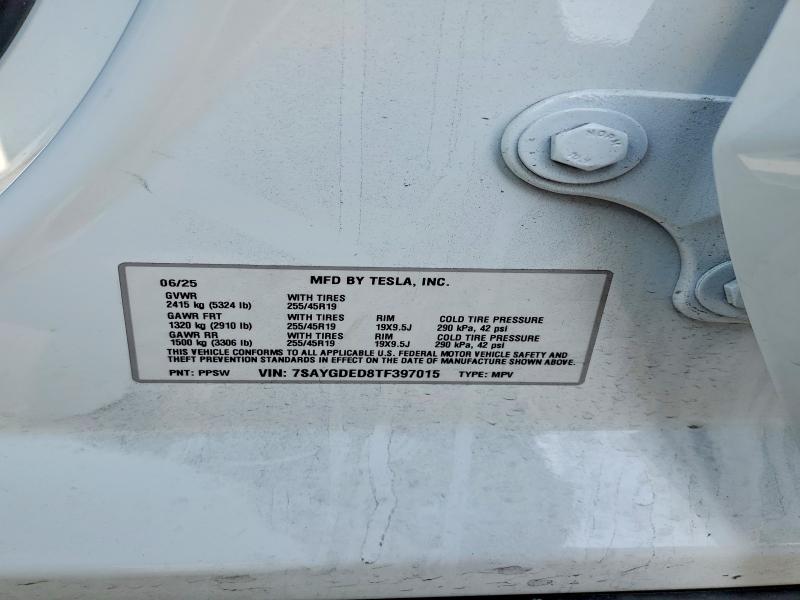 50635676 :رقم المزاد ، 7SAYGDED8TF397015 vin ، 2026 Tesla Model Y مزاد بيع