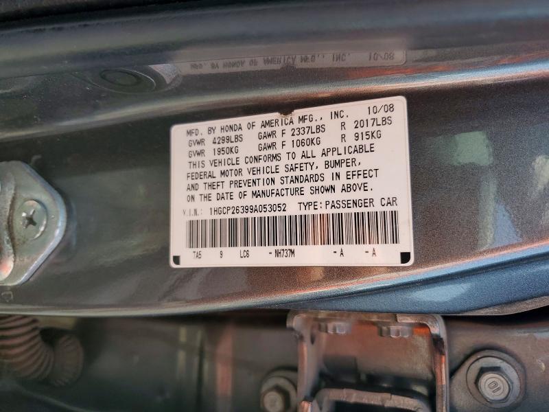 Aukcja sprzedaży 2009 Honda Accord, vin: 1HGCP26399A053052, numer aukcji: 51972316