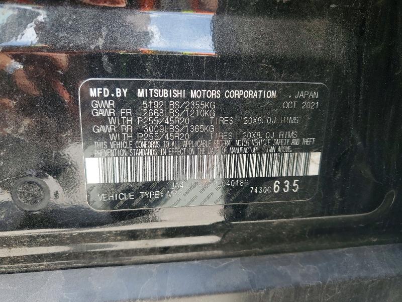 Aukcja sprzedaży 2022 Mitsubishi Outlander, vin: JA4J4TA82NZ040186, numer aukcji: 50214396